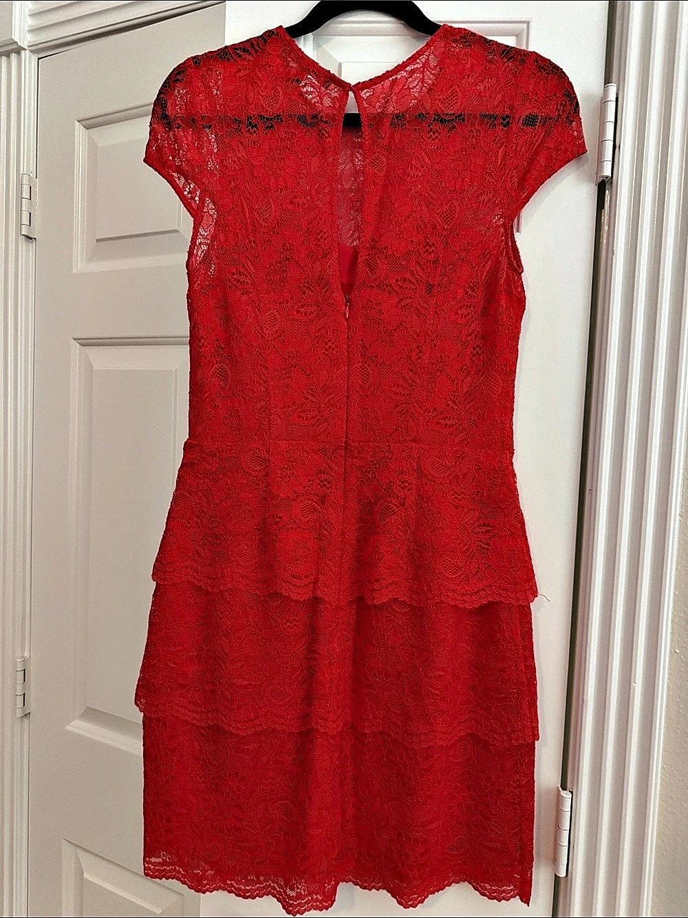 Cynthia Steffe orange/red Floral Lace Dress Size 6 Like New
